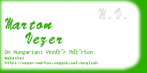 marton vezer business card